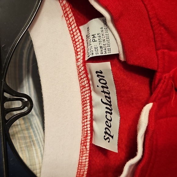 Speculation Red/White  Snowman Embroidered Women's Sweatshirt - Picture 3 of 5